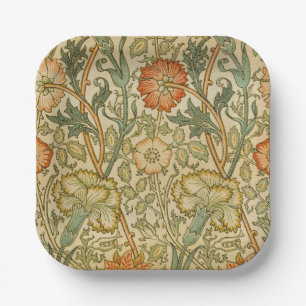 Assiettes En Carton Modèle Rose et Rose vintage de William Morris