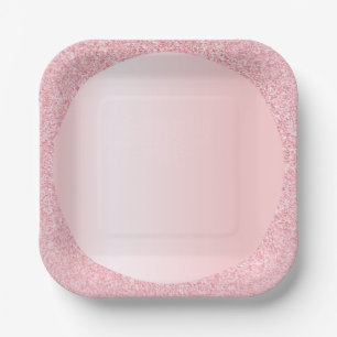 Assiettes En Carton Modèle tendance paillettes couleur or rose pastel