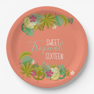 Assiettes En Carton Modern Sweet 16 Luau 16e anniversaire