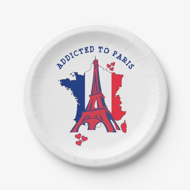 Assiettes En Carton Moderne AJOUTÉ AU Monogramme DE PARIS (Devant)