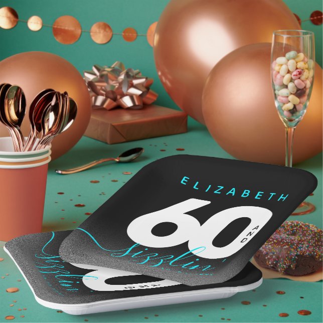 Assiettes En Carton Moderne Girly Ice Blue 60 et Sizzling (Multi)