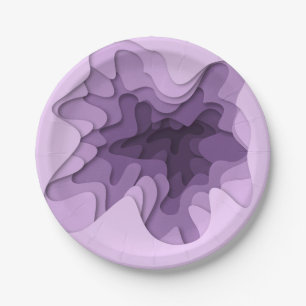 Assiettes En Carton Moderne Ombre Lavender Waves Anniversaire Party