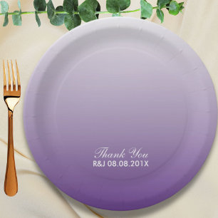 Assiettes En Carton moderne romantique été lilac ombre violet mariage