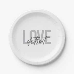 Assiettes En Carton Moderne, simple, cool, design urbain Amour Detroit