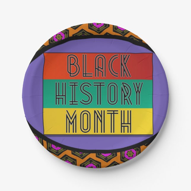 Assiettes En Carton Mois de l'histoire des Noirs (Devant)