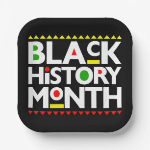 Assiettes En Carton Mois de l'histoire des Noirs Mélanine Roi Reine Si