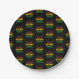 Assiettes En Carton MOIS DE L'HISTOIRE NOIRE MOIS Jaune rouge BHM vert