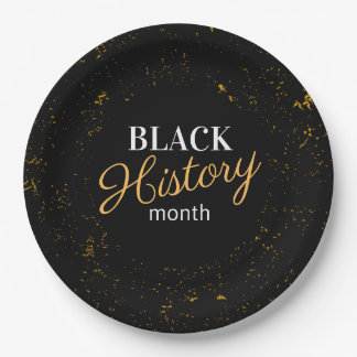 Assiettes En Carton Mois Noir & Or Noir Histoire