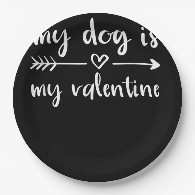 Assiettes En Carton Mon chien est propriétaire de mon chien Valentine  (Devant)