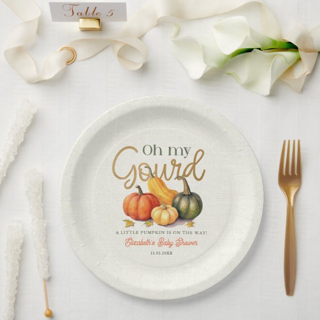 Assiettes En Carton Mon Petit Baby shower Citrouille Gourd (Mariage)