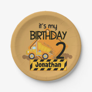 Assiettes En Carton Mon premier camion de vidange d'anniversaire 7" pl