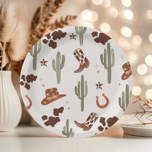 Assiettes En Carton Mon premier Rodeo Cowboy Wild West fête d'annivers