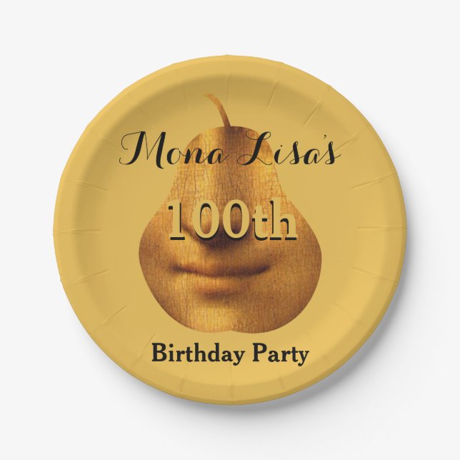 Assiettes En Carton Mona Lisa 100e Anniversaire Plaques papier de fête (Devant)