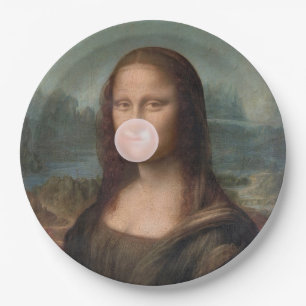 Assiettes En Carton Mona Lisa Blown Pink Buble gomme