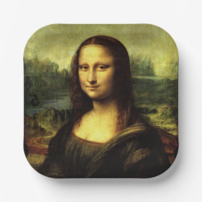 Assiettes En Carton Mona Lisa, célèbre peinture, (Recto)