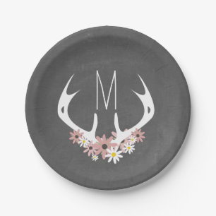 Assiettes En Carton Monogramme d'agitateurs floraux inspirés du tablea