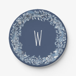 Assiettes En Carton Monogramme de décantation de la couronne d'animau