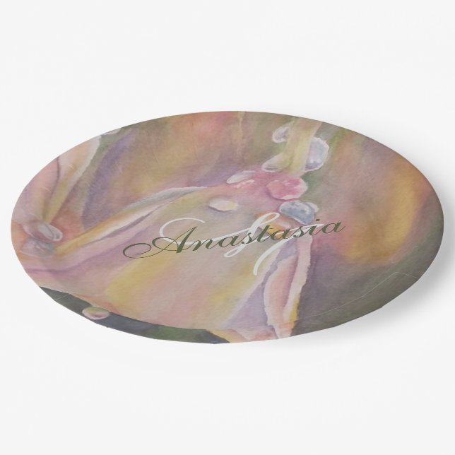 ASSIETTES EN CARTON MONOGRAMME DE FÊTE DE DOUCHE BÉBÉ REVEAL (Angle)