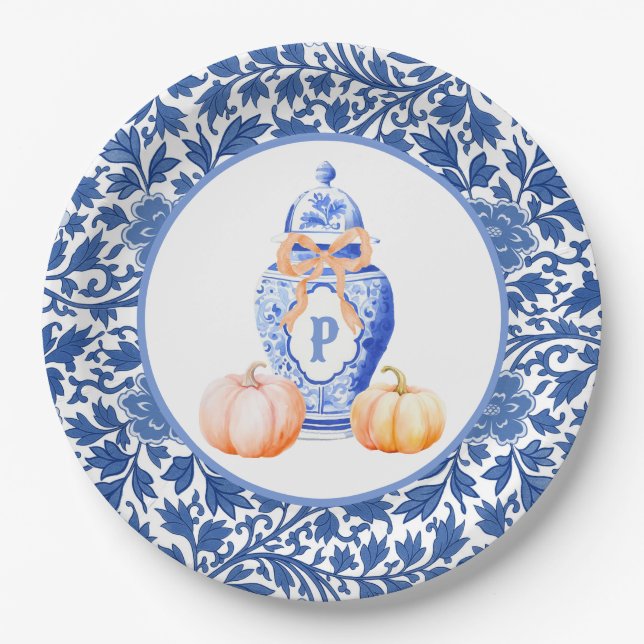 Assiettes En Carton Monogramme de la Chinoiserie Ginger Jar (Devant)