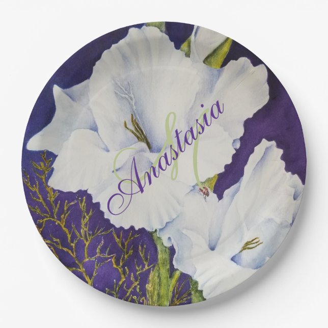 ASSIETTES EN CARTON MONOGRAMME DE PARTI ÉLÉGANT ET SOPHISTIQUÉ (Devant)