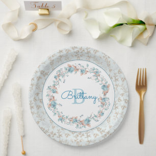 Assiettes En Carton Monogramme - lettre B, Plaques de papier personnal