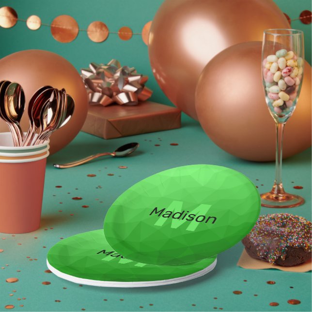 Assiettes En Carton Monogramme motif de maillage de géométrie de dégra (Multi)