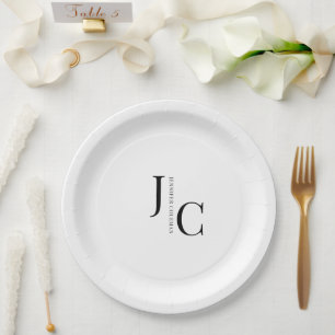 Assiettes En Carton Monogramme professionnel minimaliste moderne