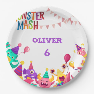 Assiettes En Carton Monster Mash Paper Plates - Kids Birthday Party