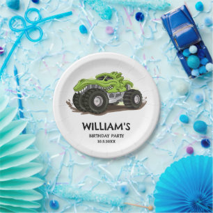 Assiettes En Carton Monster Truck Anniversaire Fête Minimale Garçons A