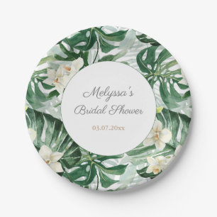 Assiettes En Carton Monstera Aquarelle Fête des mariées de feuillage t