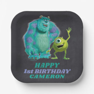 Assiettes En Carton Monsters Inc. Joyeux premier anniversaire
