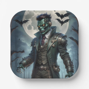 Assiettes En Carton Monstre de Frankenstein Steampunk Halloween