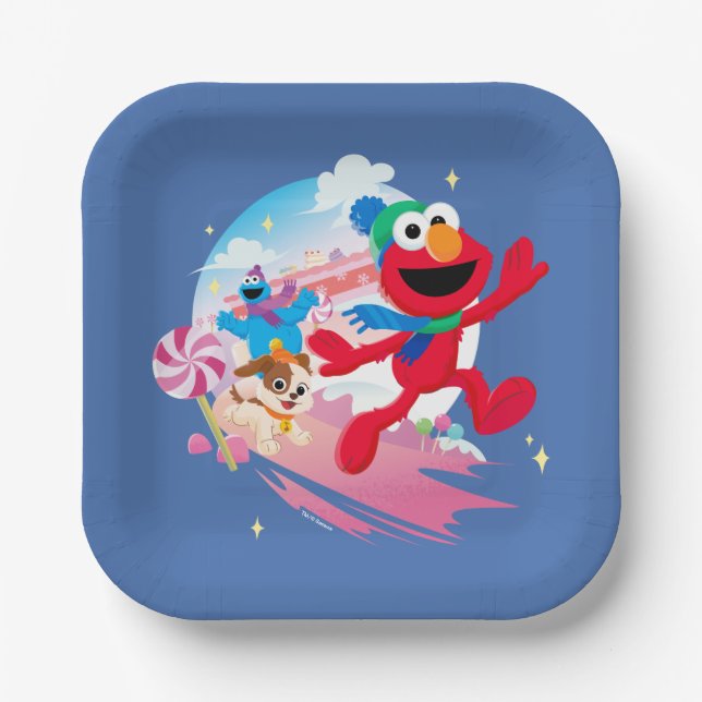 Assiettes En Carton Monstre Elmo, Tango & Cookie | Meilleur Noël (Recto)