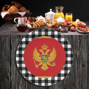 Assiettes En Carton Monténégro Plaque, élégant plaid de buffle & Drape