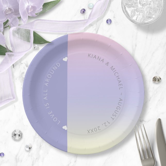 Assiettes En Carton Mood Gradient Mariage Pastel Dawn ID741 (Créateur téléchargé)