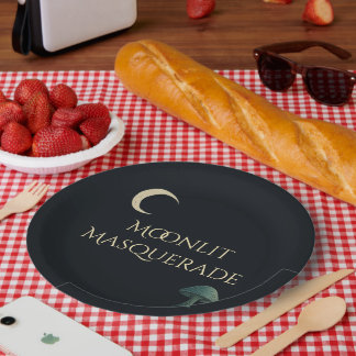 Assiettes En Carton Moonlit Masquerade Elegant Halloween