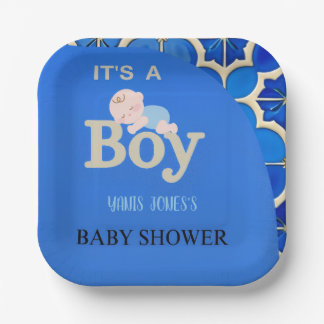Assiettes En Carton Moroccan Boy Baby Shower 
