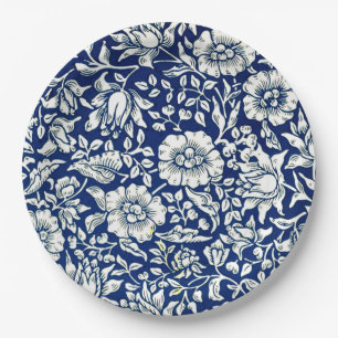 Assiettes En Carton Morris - Blue Mallow, motif populaire