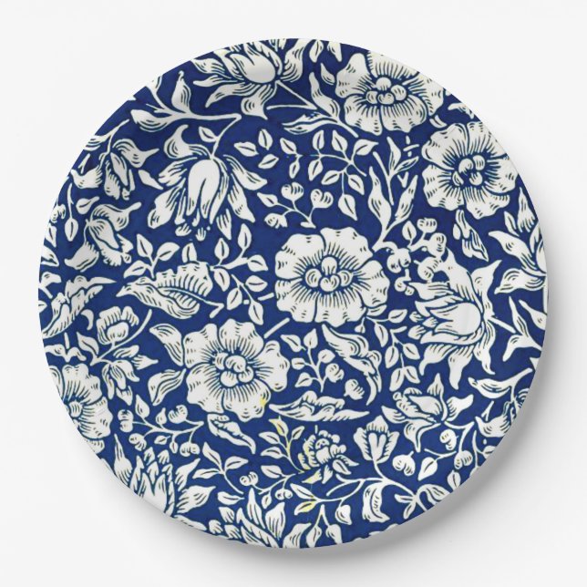 Assiettes En Carton Morris - Blue Mallow, motif populaire (Devant)