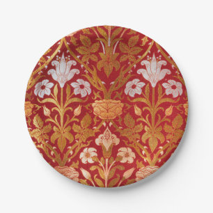 Assiettes En Carton Morris - Vintage 1893 Rose et Motif Lily Flower