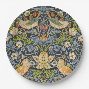 Assiettes En Carton Morris Voleur de Fraises Bleu Nuit Art Fin Vintage