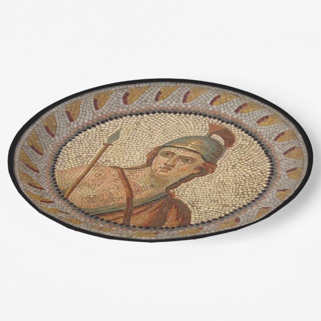 Assiettes En Carton Mosaïque du soldat romain (Angle)