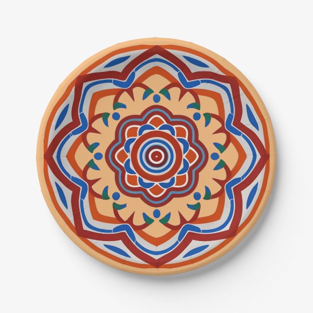 Assiettes En Carton mosaïque marocaine andalouse (Devant)