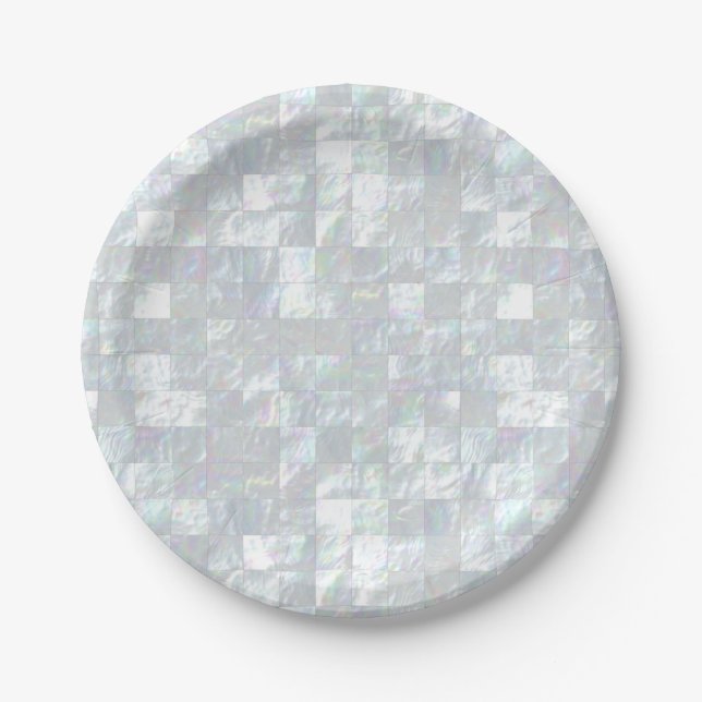 Assiettes En Carton Mosaïque nacrée (Devant)