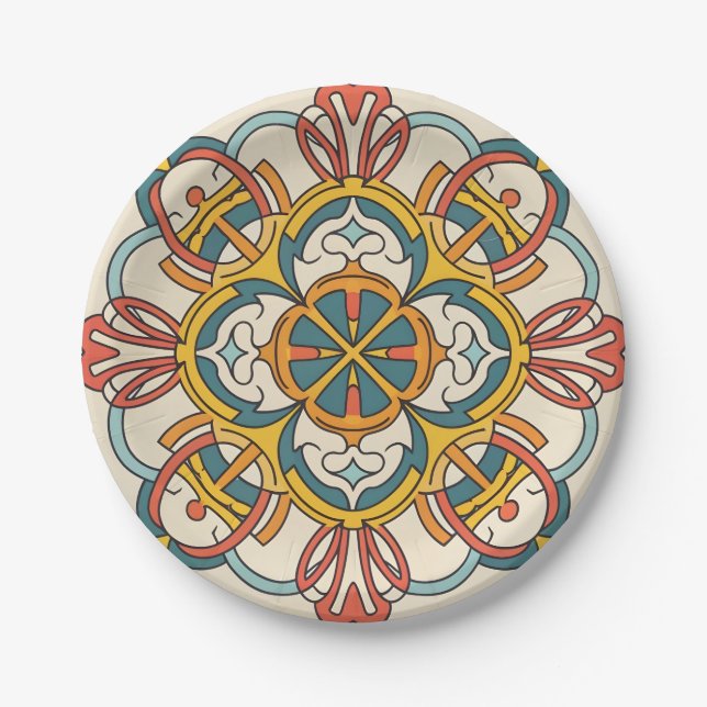 Assiettes En Carton mosaïques marocaines (Devant)