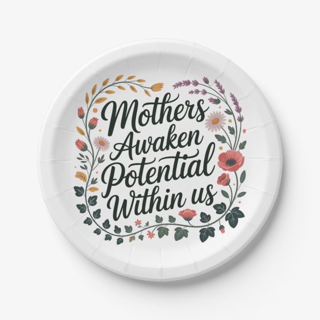 Assiettes En Carton Mothers Awaken Potential Within Us (Devant)