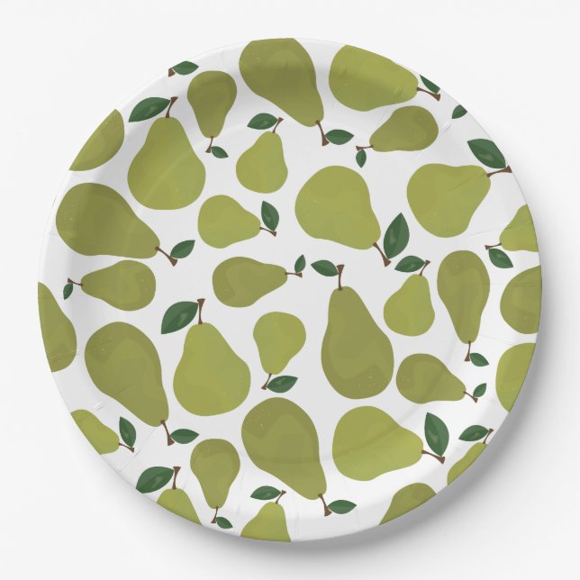 Assiettes En Carton Motif à poires (Devant)