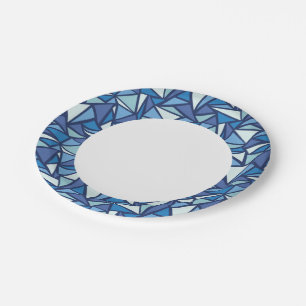 Assiettes En Carton Motif Abstrait de glace bleue