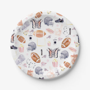 Assiettes En Carton Motif américain de football