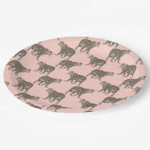 Assiettes En Carton Motif animal de léopard chic à la mode